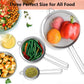 Three-Piece Ultra Fine Metal Sieve Set - with Handles - Sizes Small, Medium & Large - Made of Stainless Steel - Suitable for Kitchen, Rice, Juice, Quinoa, Food, Flour & Baking.
