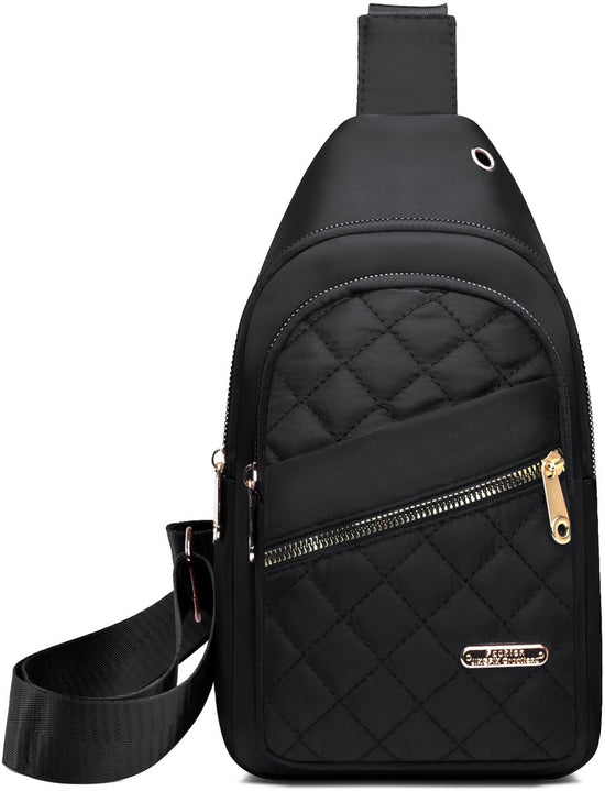 Unisex Shoulder Bag - 5 Storage Pockets & Cable Grommet - Crossbody Bag Women - Crossbody Bag Men - Crossbody Bags - Sling Bag - Adjustable Carrying Style (Cross/Shoulder/Chest) - Black