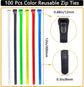 100 12" Colorful Reusable Cable Ties - Heavy-duty reusable cable ties - Self-locking nylon cable ties with a tensile strength of 50 lb - Suitable for garden, plants, home and office