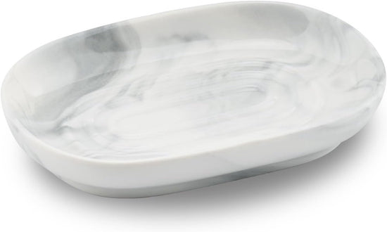Soap Dish - Ceramic Soap Dish - Non-Slip Marble Soap Dish - Bathroom Soap Holder - Suitable for Bathroom, Shower, Kitchen and Travel.