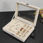 Jewelry Box - Jewelry Box with Glass Lid and Lock - 9 Compartment Jewelry Organizer - Suitable for storing earrings, bracelets and women&