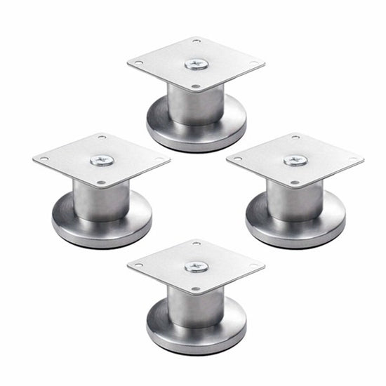 Adjustable Cabinet Legs - 4 Adjustable Furniture Legs Made of Stainless Steel (Silver) (3.8cm)