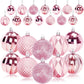 Christmas Baubles - Pack of 24 - Large Size, 6cm Diameter - Unbreakable Plastic - Christmas Tree Decoration - Various Christmas Bauble Decorations Suitable for Weddings, Mother&