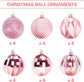 Christmas Baubles - Pack of 24 - Large Size, 6cm Diameter - Unbreakable Plastic - Christmas Tree Decoration - Various Christmas Bauble Decorations Suitable for Weddings, Mother&