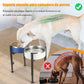 Dog Food Bowl Holder - Metal Food Bowl Holder - Adjustable Dog Food Bowl Holder - Double Food Bowl Holder - Suitable for Large, Medium, and Small Dogs - Black (Dog Food Bowl Not Included)