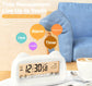 Alarm Clock - Digital Alarm Clock - Digital Clock - Smart Alarm Clock - Electronic Calendar - Cat-shaped Alarm Clock with Light - Real-time Temperature and Humidity Monitoring - Weather Display - Large Night Light Screen - USB Charging（White）