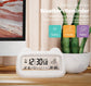 Alarm Clock - Digital Alarm Clock - Digital Clock - Smart Alarm Clock - Electronic Calendar - Cat-shaped Alarm Clock with Light - Real-time Temperature and Humidity Monitoring - Weather Display - Large Night Light Screen - USB Charging（White）