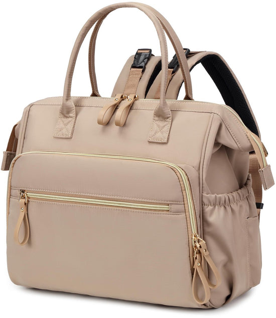 Convertible Diaper Bag - Wide Opening - 14 Pockets - Stylish - Baby Changing Bag - with Stroller Buckle - Diaper Bag - Waterproof (Off-White)