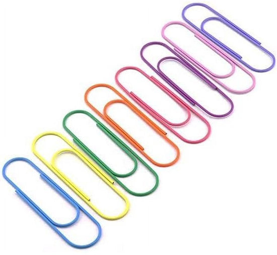 Extra Large Paper Clips - 8 of Each Color, 5 Cute 100mm Paper Clips, Multicolored Bookmarks, Office Supplies & Accessories (8 Colors/40 Count)