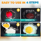 Stainless Steel Egg Baking Mold - 5 Pieces - Egg Baking Mold - Kitchen Utensils - DIY Model Egg Baking Mold - 5 Piece Creative Breakfast Set - Circle, Heart, Flower, Five-Pointed Star and Mickey Mouse Shapes