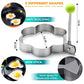 Stainless Steel Egg Baking Mold - 5 Pieces - Egg Baking Mold - Kitchen Utensils - DIY Model Egg Baking Mold - 5 Piece Creative Breakfast Set - Circle, Heart, Flower, Five-Pointed Star and Mickey Mouse Shapes