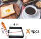 Egg Packaging - Pack of 4 - Egg Packaging - Square Egg Packaging - Non-stick Stainless Steel Square Shape - Square Omelette Mold - With Silicone Insulated Handle - 10x8cm