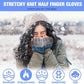 2 pairs of fingerless gloves - plain gloves for fall and winter - warm gloves with half fingers - long knitted - fingerless gloves - one size fits all - wristbands - black and gray