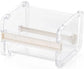 Transparent, visible packaging tape dispenser - holder for cutting tape - organizer, holder for desk and office tape - holder for self-adhesive roll tape dispenser - storage tape, cutting tape - adhesives and fasteners