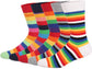 Socks - Comfort Cotton High Socks - Colorful Striped Socks (5 Pairs)