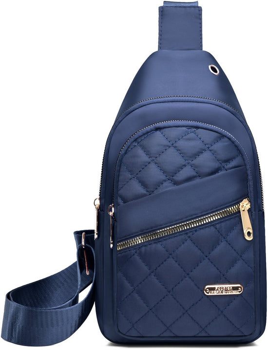 Unisex Shoulder Bag - 5 Storage Pockets & Cable Grommet - Women&