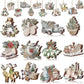 Christmas tree decorations (12 pieces) - Indoor Christmas decorations - Wooden Christmas tree decorations - Snowman - Sleigh - Reindeer set - Christmas decorations - Christmas decorations - Style A