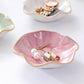 Ceramic Jewelry Bowl - Room Decor, Key Holder, Ring Holder, Jewelry Tray, Jewelry Tray, Drip Tray, Bedside Table Decoration (Pink)