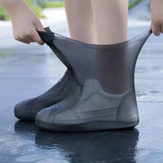 Overshoes - 1 Pair - Waterproof Silicone Overshoes - Reusable, Non-slip, Suitable for Outdoor Activities (Black - Size L)