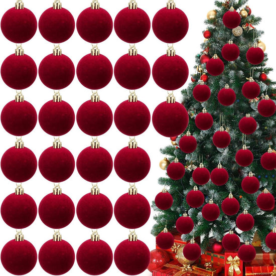 Christmas Balls - (30 pieces) - Plastic Christmas Balls - Red Christmas Balls - Christmas Tree Decorations - Christmas Decorations - Christmas Decorations for Indoors - Christmas Decorations for Outdoors - Red