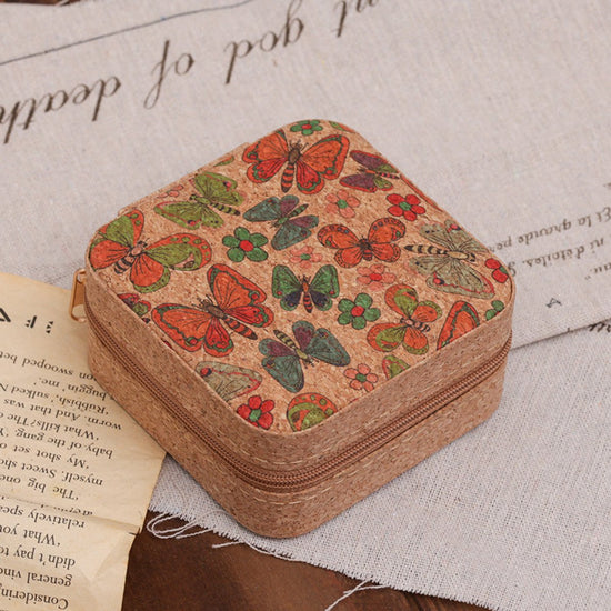 Jewelry Box - Vintage Style - Portable Storage Box - Jewelry Box - Can Store Earrings, Rings, Necklaces (Butterfly, 10cm * 10cm * 5cm)