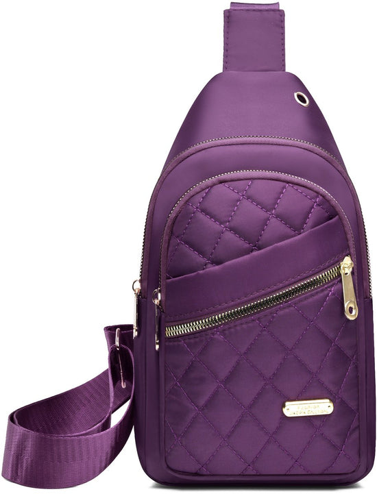 Unisex Shoulder Bag - 5 Storage Pockets & Cable Grommet - Women&