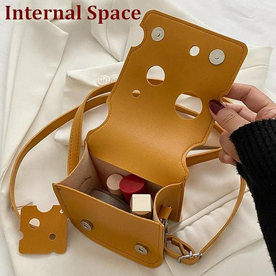 Storage Bag - Shoulder Bag - Mini Shoulder Bag - Cheese-shaped - Women&