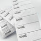 200 pcs iron-on name labels with pen - washable labels - woven labels for clothing, school uniforms, bags, towels, hats, gloves, scarves