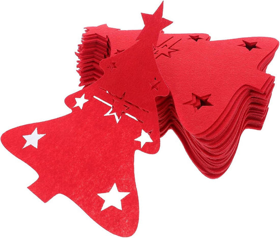 Placemats - Set of 48 - Christmas placemats - heat-resistant and waterproof - suitable for Christmas parties and table decorations (Red)