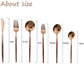 Cutlery Set - Mirror-polished copper cutlery set (for 6 persons) - Shiny stainless steel cutlery set (36-piece) - Dinner knife, fork, spoon, dessert fork, salad spoon - Dishwasher safe