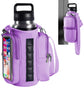 Magnetic Sports Bag with Adjustable Shoulder Strap - Includes Water Bottle Holder and Pocket - for Sports, Workouts, Travel & Work（Purple）