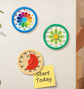 Kitchen Timer - Kitchen Timer - Timer - Digital Kitchen Timer - Child-Friendly Visual Mechanical Timer - Magnetic Sticker Timer - Flower Pattern