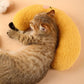 Pet Cushion - Soft Plush Pet Cushion - Cute Patterned Pet Mat - Comfortable Neck Support - Suitable for Cats and Dogs - Yellow