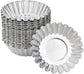 30-Piece Egg Pie Molds - Steel Baking Molds - Muffin Molds - Cupcake Molds - Pudding Molds - Desserts - Ice Cream - Non-Stick and Reusable - Silver