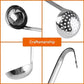 Two-piece set - Stainless steel soup ladle and sieve with hook - can be hung on the side of a pan - Soup ladle - Porridge spoon - Thickened household spoon - 25 cm