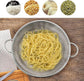 2-piece vegetable draining rack set made of stainless steel - with handles - drip tray on top - suitable for draining pasta, vegetables, fruit and rice - dishwasher safe - 2-piece set - diameters 22.5 cm and 19.5 cm