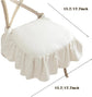 Ruffle Solid Chair Cushion - Firm Farmhouse Chair Cushion with Ruffles - Removable Seat Cushion with Locking Option for Wooden Dining Chairs (Dark Gray, 17.7*17.7 Inches)