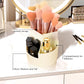 Desktop Rotating Pencil Holder - 3-Compartment Rotating Pencil Holder - Pencil Organizer - 360 Degree Rotating Office Supplies Organizer - for Pencils, Crayons & Office Supplies (White)