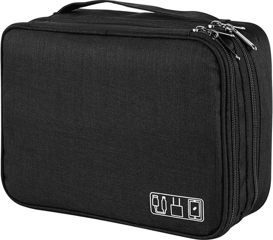 Cable Organizer Travel Bag - Waterproof Portable Cable Organizer - For Chargers, USB Sticks, Headphones, Power Banks, Hard Drives, and SD Cards