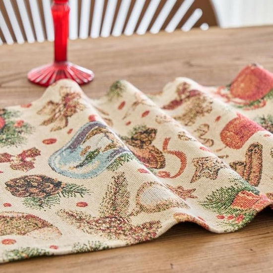 Table Runner - Christmas Table Runner - Home Decoration - Christmas Decoration - Christmas Snowball Pattern Table Runner - Suitable for dining tables and cabinets - Can be used for Thanksgiving, parties, Christmas, weddings, banquets and New Year&