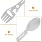 Stainless Steel Spoon and Fork - 10-in-1 Multi-Tool - Works as a combination spoon, fork, knife, bottle opener, and wrench - ideal for picnics, travel, backpacking, hiking, and fishing - Silver