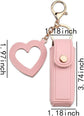Lipstick Holder - with Mirror - Storage Box - Key Ring - Suitable for Car Keys, Lipstick Organizer (Pink)