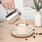 Milk Frothing Cup - 350ml Milk Frothing Cup - Clear Markings - Cappuccino Espresso Machine Accessory Made of Stainless Steel 304 - Suitable for Barista Coffee Shops - With Latte Art Pen - Silver