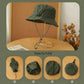 Hat - Sun Hat - Outdoor Jungle Hat - Foldable Bucket Hat - Rain Hat - Unisex - With Removable Chin Strap - 2-Piece (Black + Green)