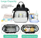 Convertible Diaper Bag - Wide Opening - 14 Pockets - Stylish - Baby Changing Bag - with Stroller Buckle - Diaper Bag - Waterproof (Black)
