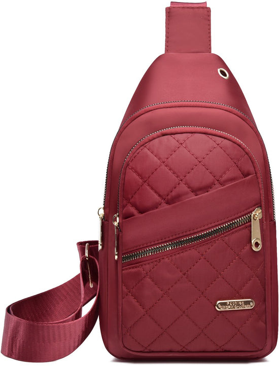 Unisex Shoulder Bag - 5 Storage Pockets & Cable Grommet - Women&