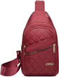 Unisex Shoulder Bag - 5 Storage Pockets & Cable Grommet - Women&