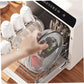 Dishwasher Basket for Small Items - Stainless Steel with 3 Buckles - Dishwasher Basket with Fine Mesh - Odorless - Round Shape - Scratch Resistant - Dishwasher Basket