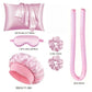 Hair Rollers - 12-Piece - Heatless Curling Iron - Heatless Curls - Curls without Heat - Includes Hair Clip and Satin Sleep Cap (Purple)