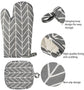 Set of 6 - Oven Mitts and Heat Resistant Mat - Microwave Gloves and Heat Resistant Oven Mat - Cooking Specific